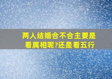 两人结婚合不合主要是看属相呢?还是看五行