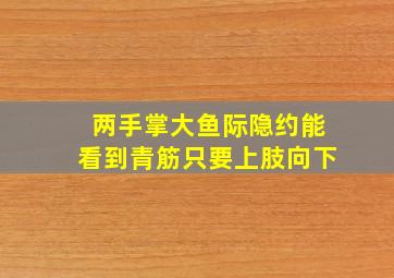 两手掌大鱼际隐约能看到青筋,只要上肢向下