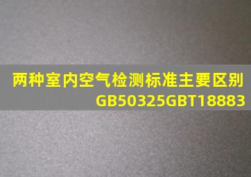 两种室内空气检测标准主要区别GB50325GBT18883