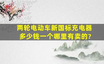 两轮电动车新国标充电器多少钱一个哪里有卖的?