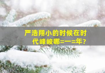 严浩翔小的时候在时代峰峻哪=一=年?