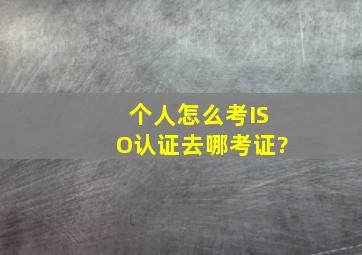 个人怎么考ISO认证,去哪考证?