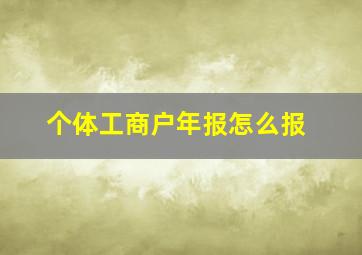 个体工商户年报怎么报