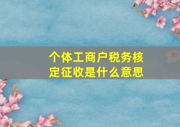 个体工商户税务核定征收是什么意思