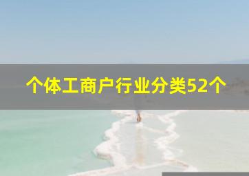 个体工商户行业分类52个