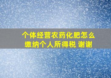 个体经营农药化肥怎么缴纳个人所得税 谢谢