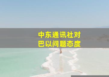 中东通讯社对巴以问题态度