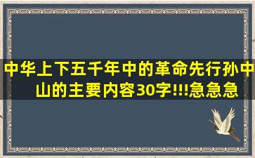 中华上下五千年中的革命先行孙中山的主要内容30字!!!急急急!只要30字...