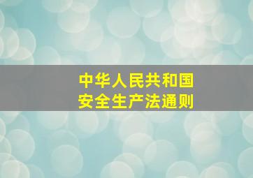 中华人民共和国安全生产法通则