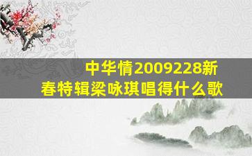 中华情2009228新春特辑梁咏琪唱得什么歌