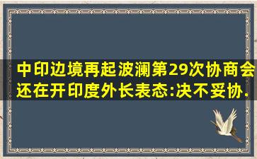 中印边境再起波澜,第29次协商会还在开,印度外长表态:决不妥协...