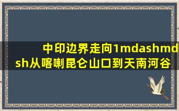 中印边界走向(1)——从喀喇昆仑山口到天南河谷 