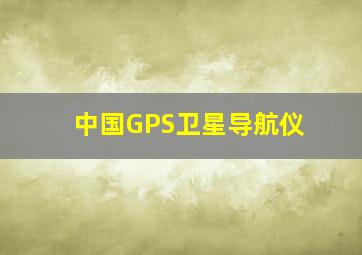 中国GPS卫星导航仪