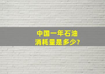 中国一年石油消耗量是多少?