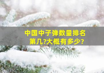 中国中子弹数量排名第几?大概有多少?