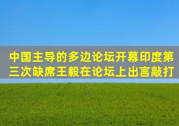 中国主导的多边论坛开幕,印度第三次缺席,王毅在论坛上出言敲打