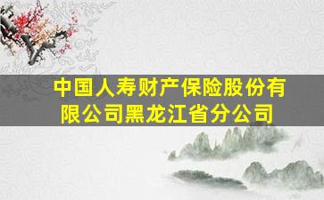中国人寿财产保险股份有限公司黑龙江省分公司 