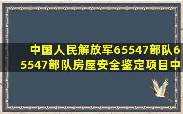 中国人民解放军65547部队65547部队房屋安全鉴定项目中标公告
