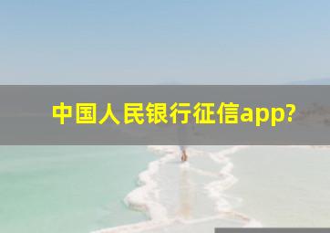 中国人民银行征信app?