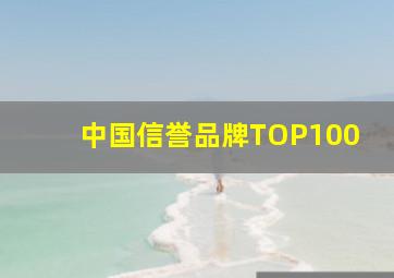 中国信誉品牌TOP100