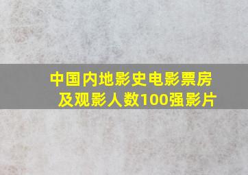 中国内地影史电影票房及观影人数100强影片