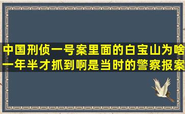 中国刑侦一号案,里面的白宝山为啥一年半才抓到啊,是当时的警察报案...