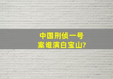 中国刑侦一号案谁演白宝山?