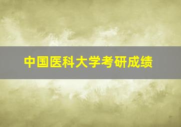 中国医科大学考研成绩