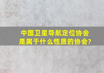 中国卫星导航定位协会是属于什么性质的协会?