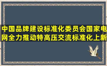 中国品牌建设标准化委员会国家电网全力推动特高压交流标准化上新台阶