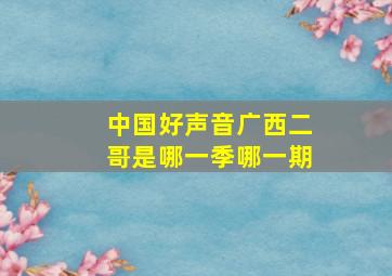 中国好声音广西二哥是哪一季哪一期