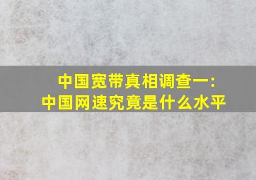 中国宽带真相调查(一):中国网速究竟是什么水平