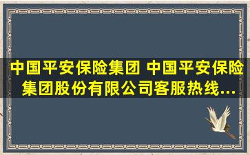 中国平安保险集团 中国平安保险(集团)股份有限公司(客服热线...