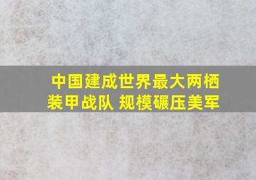 中国建成世界最大两栖装甲战队 规模碾压美军