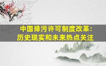 中国排污许可制度改革:历史、现实和未来热点关注