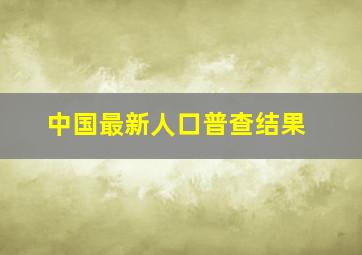 中国最新人口普查结果