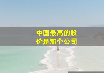 中国最高的股价是那个公司