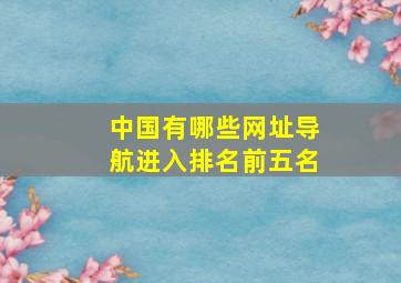 中国有哪些网址导航进入排名前五名。