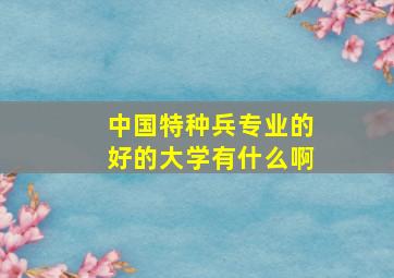 中国特种兵专业的好的大学有什么啊