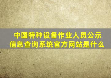 中国特种设备作业人员公示信息查询系统官方网站是什么(