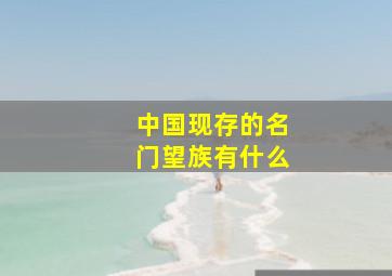 中国现存的名门望族有什么(