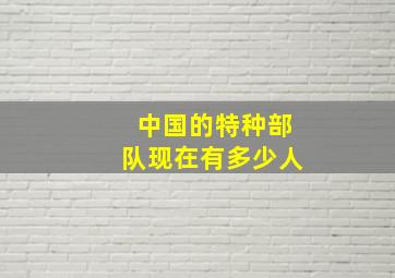 中国的特种部队现在有多少人