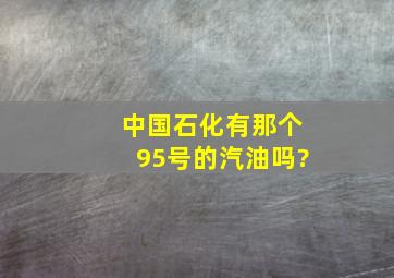 中国石化有那个95号的汽油吗?