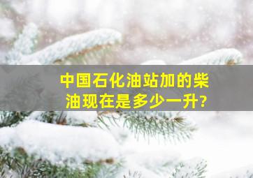 中国石化油站加的柴油现在是多少一升?