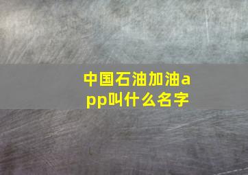 中国石油加油app叫什么名字 