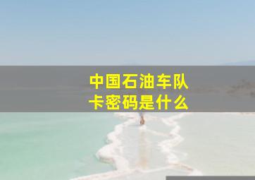 中国石油车队卡密码是什么