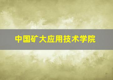 中国矿大应用技术学院