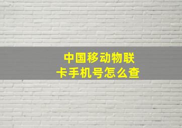 中国移动物联卡手机号怎么查