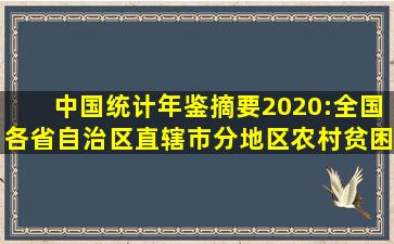 中国统计年鉴摘要2020:全国各省自治区直辖市分地区农村贫困人口(2013...