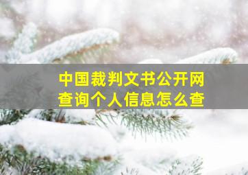 中国裁判文书公开网查询个人信息怎么查